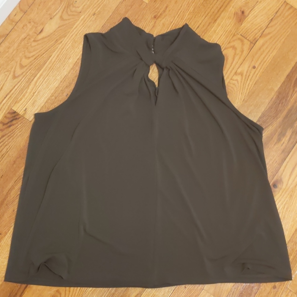 Olive green key hole tank top (work appropriate)